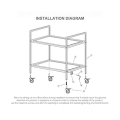 SOGA 2X 2 Tier 95x50x95cm Stainless Steel Kitchen Dining Food Cart Trolley Utility Large