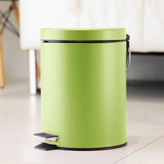 SOGA 2X Foot Pedal Stainless Steel Rubbish Recycling Garbage Waste Trash Bin Round 7L Green