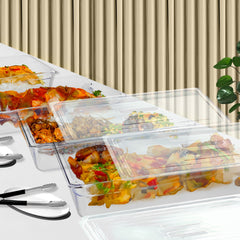 SOGA 200mm Clear Gastronorm GN Pan 1/1 Food Tray Storage Bundle of 6 with Lid