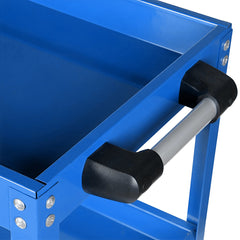 SOGA 3 Tier Tool Storage Cart Portable Service Utility Heavy Duty Mobile Trolley with Hooks Blue