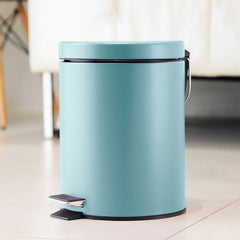 SOGA 2X Foot Pedal Stainless Steel Rubbish Recycling Garbage Waste Trash Bin Round 7L Blue