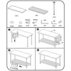 SOGA Commercial Catering Kitchen Stainless Steel Prep Work Bench Table 100*70*85cm