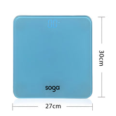 SOGA 180kg Digital Fitness Weight Bathroom Gym Body Glass LCD Electronic Scales Blue