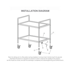 SOGA 2X 2 Tier 85x45x90cm Stainless Steel Kitchen Trolley Bowl Collect Service Food Cart Medium