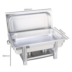 SOGA Stainless Steel Chafing Single Tray Catering Dish Food Warmer