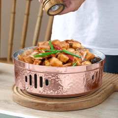 SOGA 26cm Hammered Texture Dry Pot in Rose Gold Color for a  Kitchen Essential