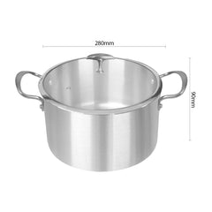 SOGA Dual Burners Cooktop Stove 14L Stainless Steel Stockpot and 28cm Induction Casserole