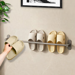 SOGA 69cm Wall-Mounted Slipper Organiser Adhesive Storage Space-Saving Wall Rack