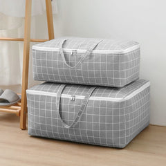 SOGA Grey Plaid  Super Large Storage Luggage Bag Double Zipper Foldable Travel Organiser Essentials