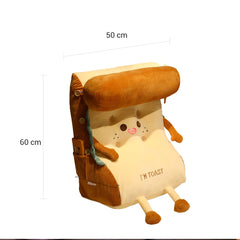 SOGA 2X Cute Face Toast Bread Wedge Cushion Stuffed Plush Cartoon Back Support Pillow Home Decor