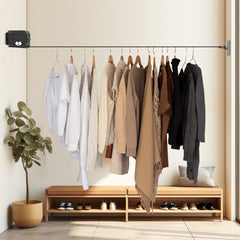 SOGA 2X 160mm Wall-Mounted Clothes Line Dry Rack Retractable Space-Saving Foldable Hanger Black