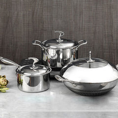 SOGA 6 Piece Cookware Set 18/10 Stainless Steel 3-Ply Frying Pan, Milk, and Soup Pot with Lid