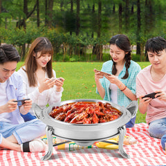 SOGA Stainless Steel Round Buffet Chafing Dish Cater Food Warmer Chafer with Glass Top Lid