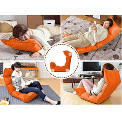 SOGA Foldable Tatami Floor Sofa Bed Meditation Lounge Chair Recliner Lazy Couch Orange