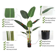 SOGA 2X 160cm Artificial Green Indoor Traveler Banana Fake Decoration Tree Flower Pot Plant