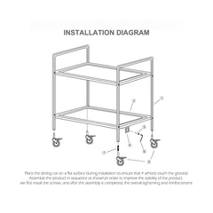 SOGA 2X 3 Tier 86x54x94cm Stainless Steel Kitchen Dinning Food Cart Trolley Utility Round Large