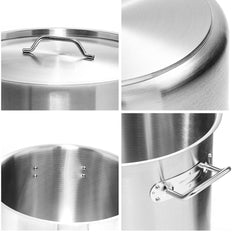 SOGA 33L Stainless Steel Stock Pot with One Steamer Rack Insert Stockpot Tray