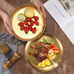 SOGA 26cm Premium Gold Grilling Plate Durable Heat Resistant Perfect for BBQs and Outdoor Cooking Kitchen Essential