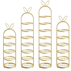 SOGA 6 Tier Bunny Ears Gold Plated Metal Shoe Organizer Space Saving Portable Footwear Storage Shelf