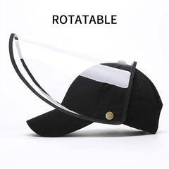 4X Outdoor Protection Hat Anti-Fog Pollution Dust Saliva Protective Cap Full Face HD Shield Cover Kids/Adult Black