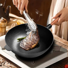 SOGA 2X 31cm Commercial Cast Iron Wok FryPan Fry Panl