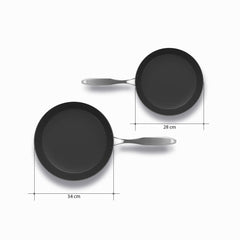 SOGA Stainless Steel Fry Pan 28cm 34cm Frying Pan Skillet Induction Non Stick Interior FryPan