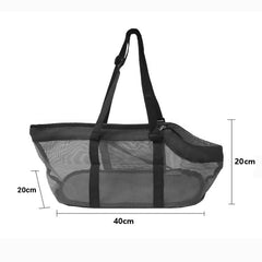 SOGA 2X Black Pet Carrier Bag Breathable Net Mesh Tote Pouch Dog Cat Travel Essentials