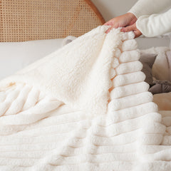 SOGA 2X 150x200cm Throw Blanket Pearl White Premium Milk Velvet Luxuriously Soft Cozy Bedding