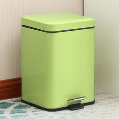 SOGA Foot Pedal Stainless Steel Rubbish Recycling Garbage Waste Trash Bin Square 6L Green