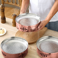 SOGA 28cm Rose Pink An Elegant Hammered Dry Pot Finish for a  Kitchen Essential