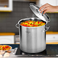 SOGA Stock Pot 33Lt Top Grade Thick Stainless Steel Stockpot 35CM 18/10