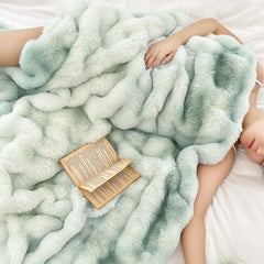 SOGA 2X 200cm Light Green Fuzzy Super Soft and Cozy Fluffy Throw Blanket