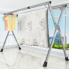 SOGA 2.4m Portable Standing Clothes Drying Rack Foldable Space-Saving Laundry Holder Indoor Outdoor