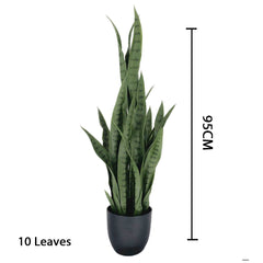 SOGA 2X 95cm Sansevieria Snake Artificial Plants with Black Plastic Planter Greenery, Home Office Decor