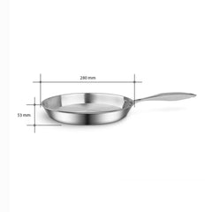 SOGA Stainless Steel Fry Pan 28cm Frying Pan Top Grade Induction Cooking FryPan