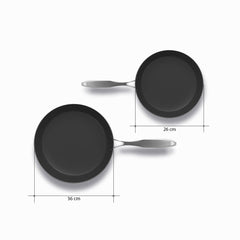 SOGA Stainless Steel Fry Pan 26cm 36cm Frying Pan Skillet Induction Non Stick Interior FryPan