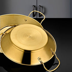 SOGA 21 cm Signature Dry Pot And crafted with 201 Material in Gold for Kitchen Essential