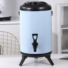 SOGA 2X 10L Stainless Steel Insulated Milk Tea Barrel Hot and Cold Beverage Dispenser Container with Faucet White