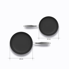 SOGA Stainless Steel Fry Pan 22cm 30cm Frying Pan Skillet Induction Non Stick Interior FryPan