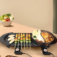 SOGA 2 in 1 Electric Non-Stick BBQ Teppanyaki Grill Plate Steamboat Dual Sided Hotpot