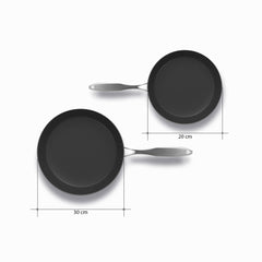 SOGA Stainless Steel Fry Pan 20cm 30cm Frying Pan Skillet Induction Non Stick Interior FryPan