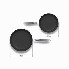 SOGA Stainless Steel Fry Pan 24cm 34cm Frying Pan Skillet Induction Non Stick Interior FryPan