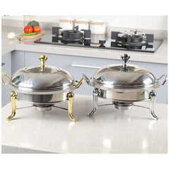 SOGA 2X Stainless Steel Round Buffet Chafing Dish Cater Food Warmer Chafer with Glass Top Lid