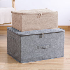 SOGA 2X Beige Small Portable Double Zipper Storage Box Moisture Proof Clothes Basket Foldable Home Organiser