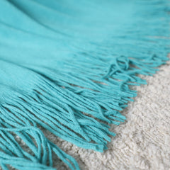 SOGA 2X Teal Acrylic Knitted Throw Blanket Solid Fringed Warm Cozy Woven Cover Couch Bed Sofa Home Decor