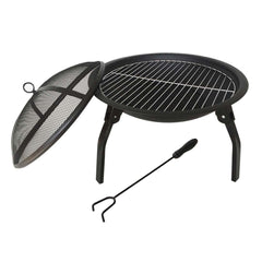 SOGA 2 in 1 Outdoor Portable Fold Fire Pit BBQ Grill Patio Camping Heater Fireplace 56cm