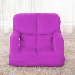 SOGA  Foldable Lounge Cushion Adjustable Floor Lazy Recliner Chair with Armrest Purple