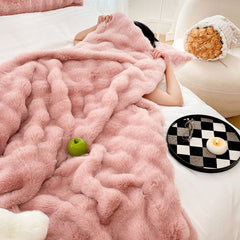 SOGA 2X 200cm Pink Fur Fuzzy Super Soft and Cozy Fluffy Throw Blanket