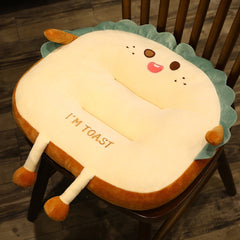 SOGA 2X Cute Face Toast Bread Cushion Stuffed Car Seat Plush Cartoon Back Support Pillow Home Decor