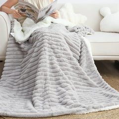 SOGA 150x200cm Throw Blanket Smoke Gray Premium Milk Velvet Luxuriously Soft Cozy Bedding